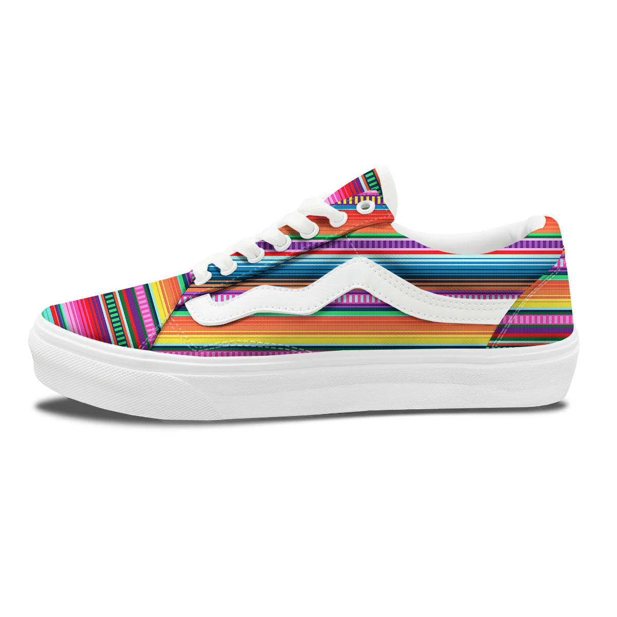 Blanket Stripe Ethnic Serape Print Skate Shoes-grizzshop