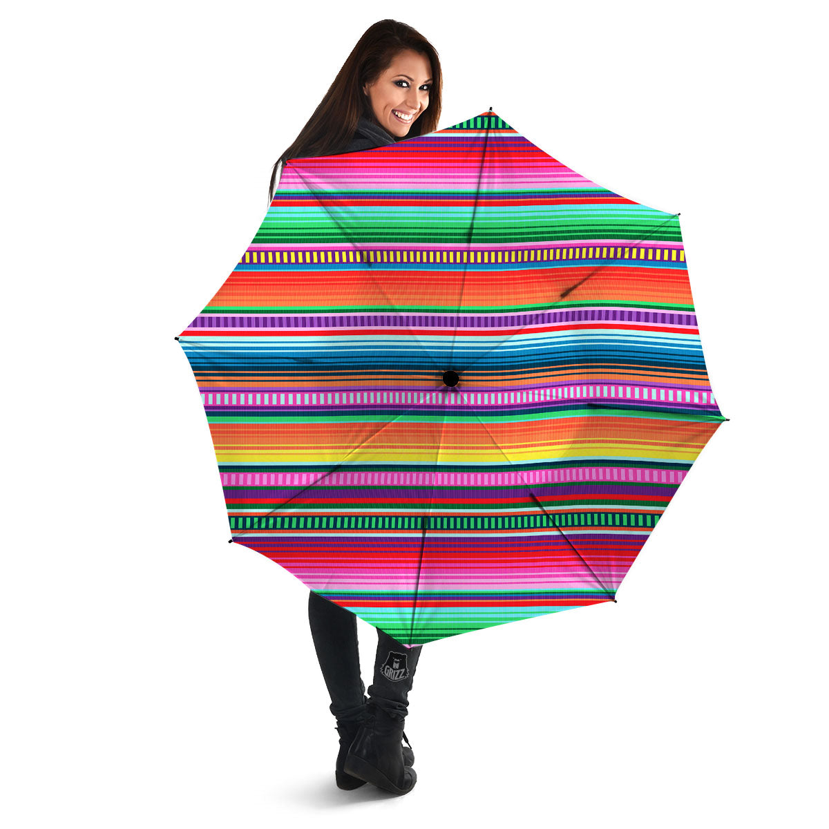 Blanket Stripe Ethnic Serape Print Umbrella-grizzshop