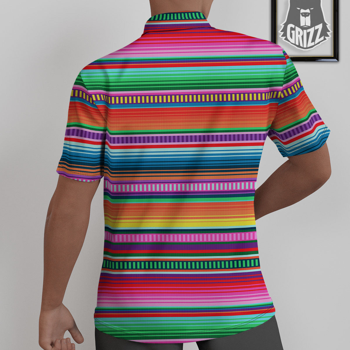 Blanket Stripe Ethnic Serape Print Untucked Shirts-grizzshop