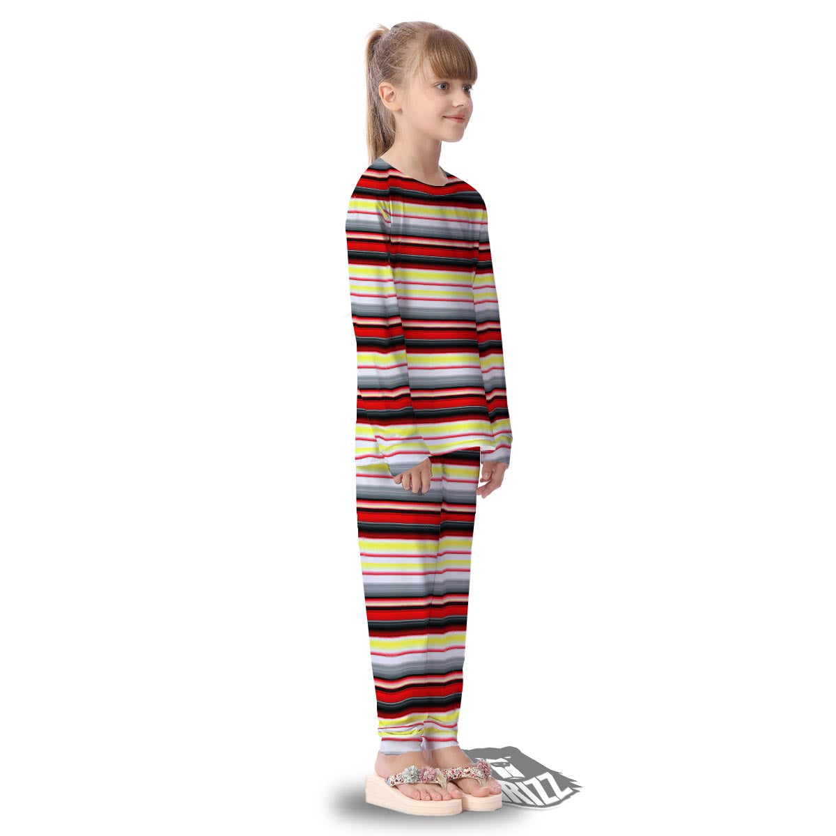 Blanket Stripe Tribal Serape Print Pattern Kid's Pajamas-grizzshop