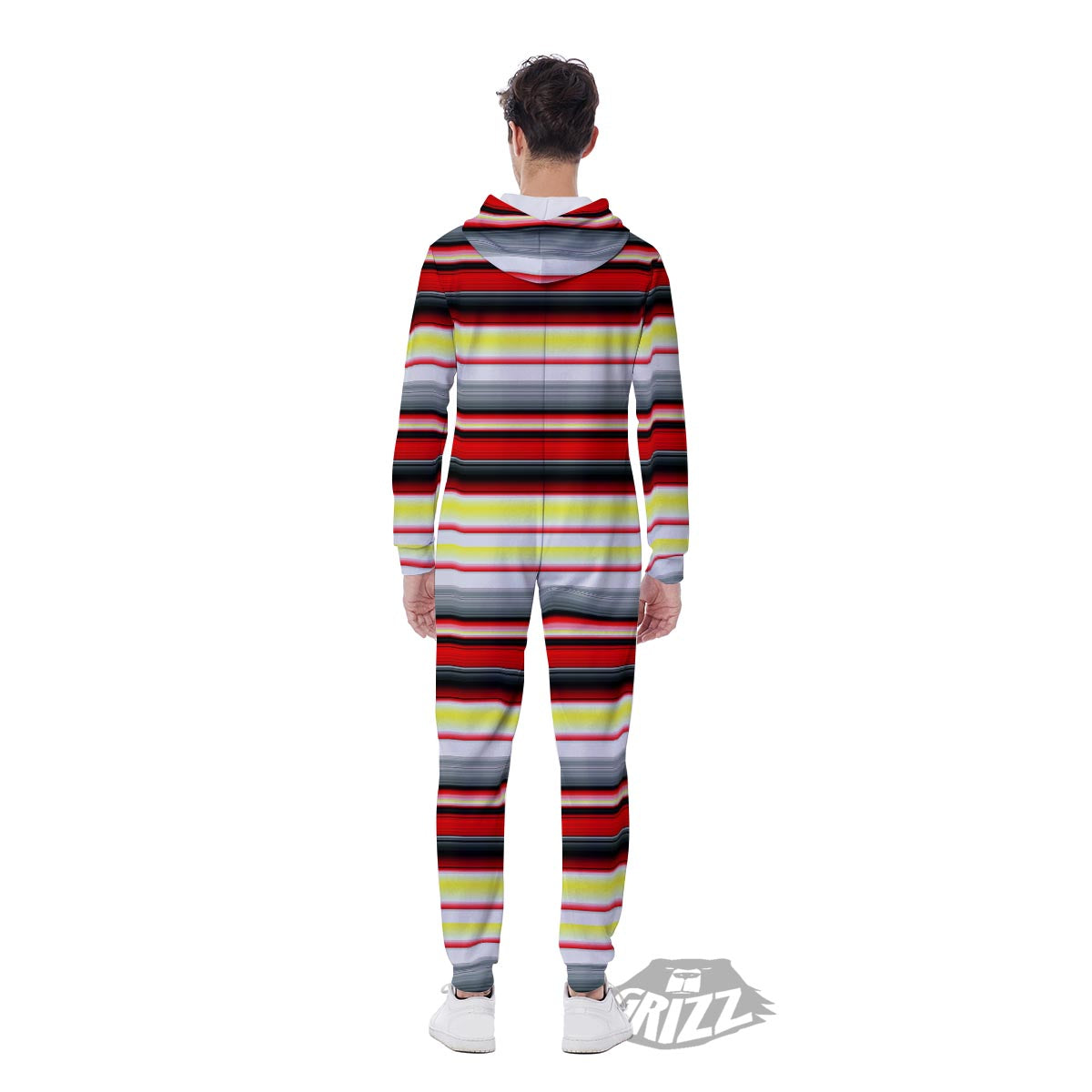 Blanket Stripe Tribal Serape Print Pattern Men's Jumpsuit-grizzshop