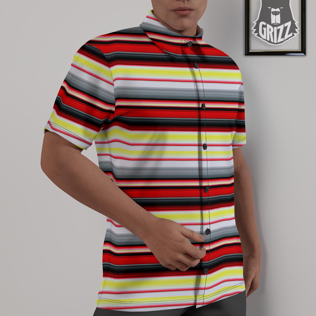 Blanket Stripe Tribal Serape Print Pattern Untucked Shirts-grizzshop