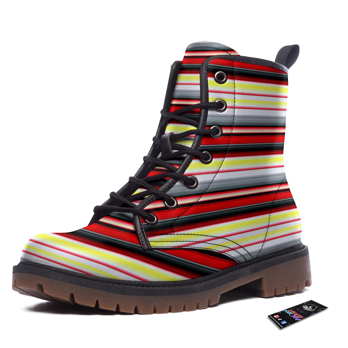 Blanket Stripe Tribal Serape Print Pattern Work Boots-grizzshop