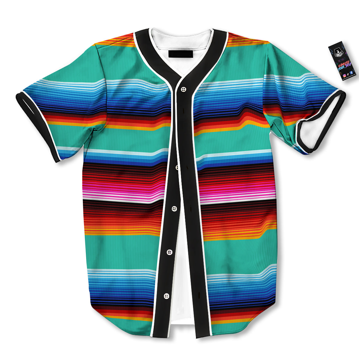 Blanket Stripes Cinco De Mayo Print Baseball Jersey-grizzshop
