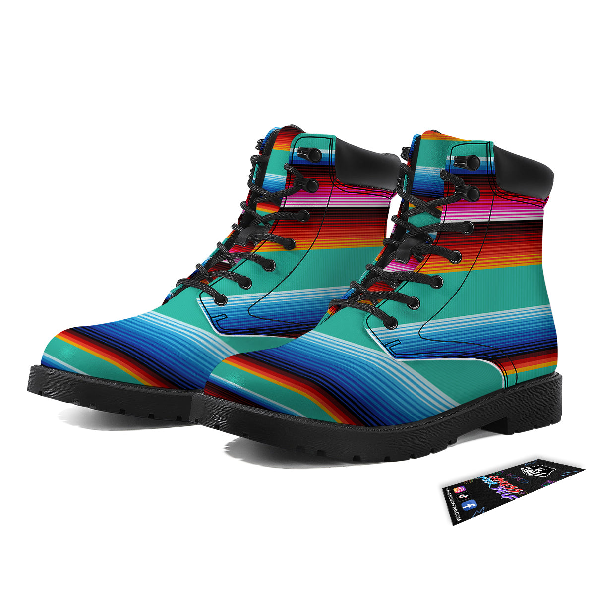 Blanket Stripes Cinco De Mayo Print Boots-grizzshop