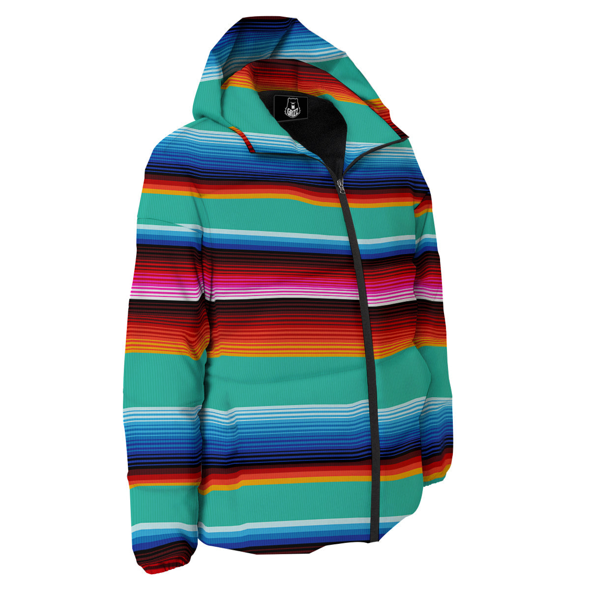 Blanket Stripes Cinco De Mayo Print Down Jacket-grizzshop