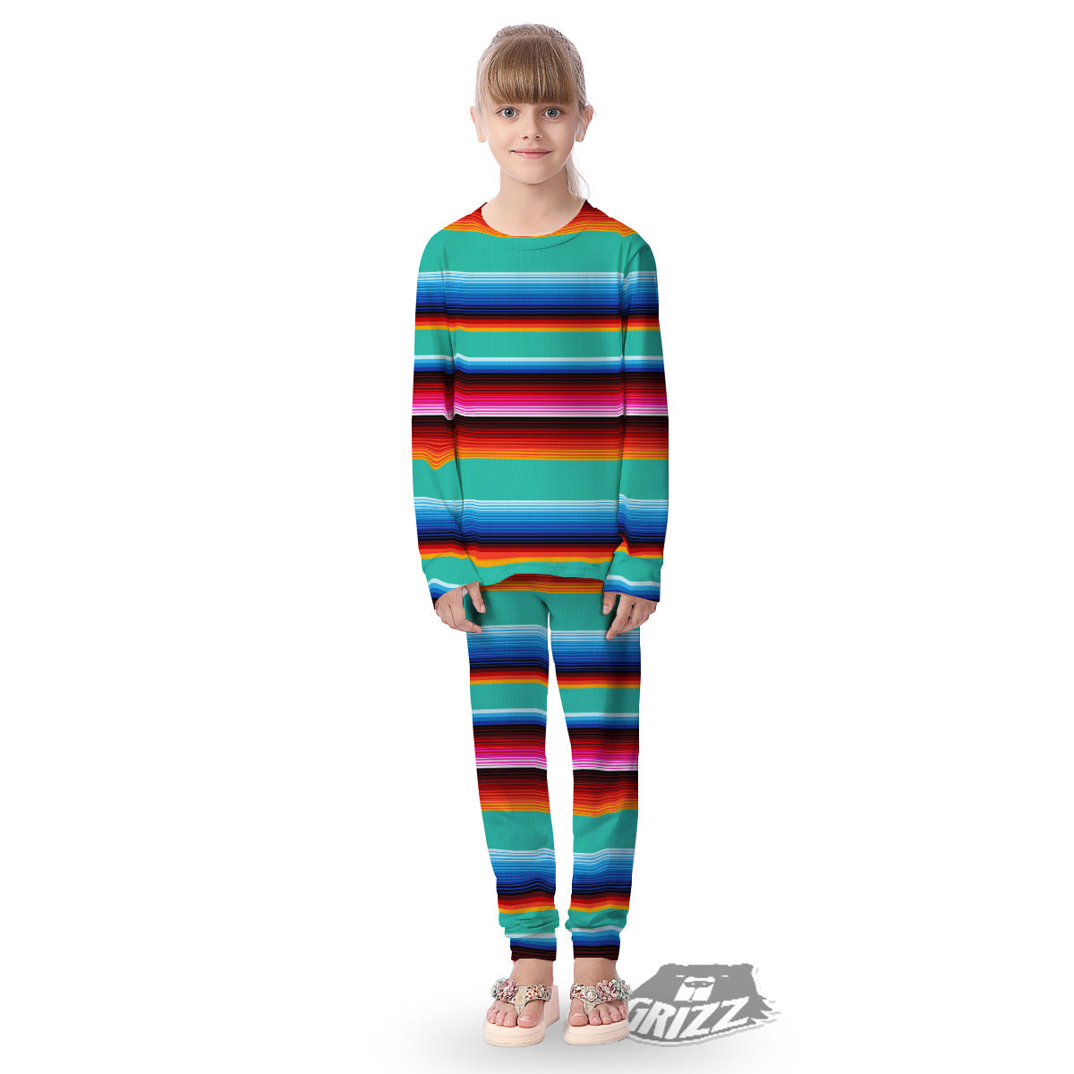 Blanket Stripes Cinco De Mayo Print Kid's Pajamas-grizzshop