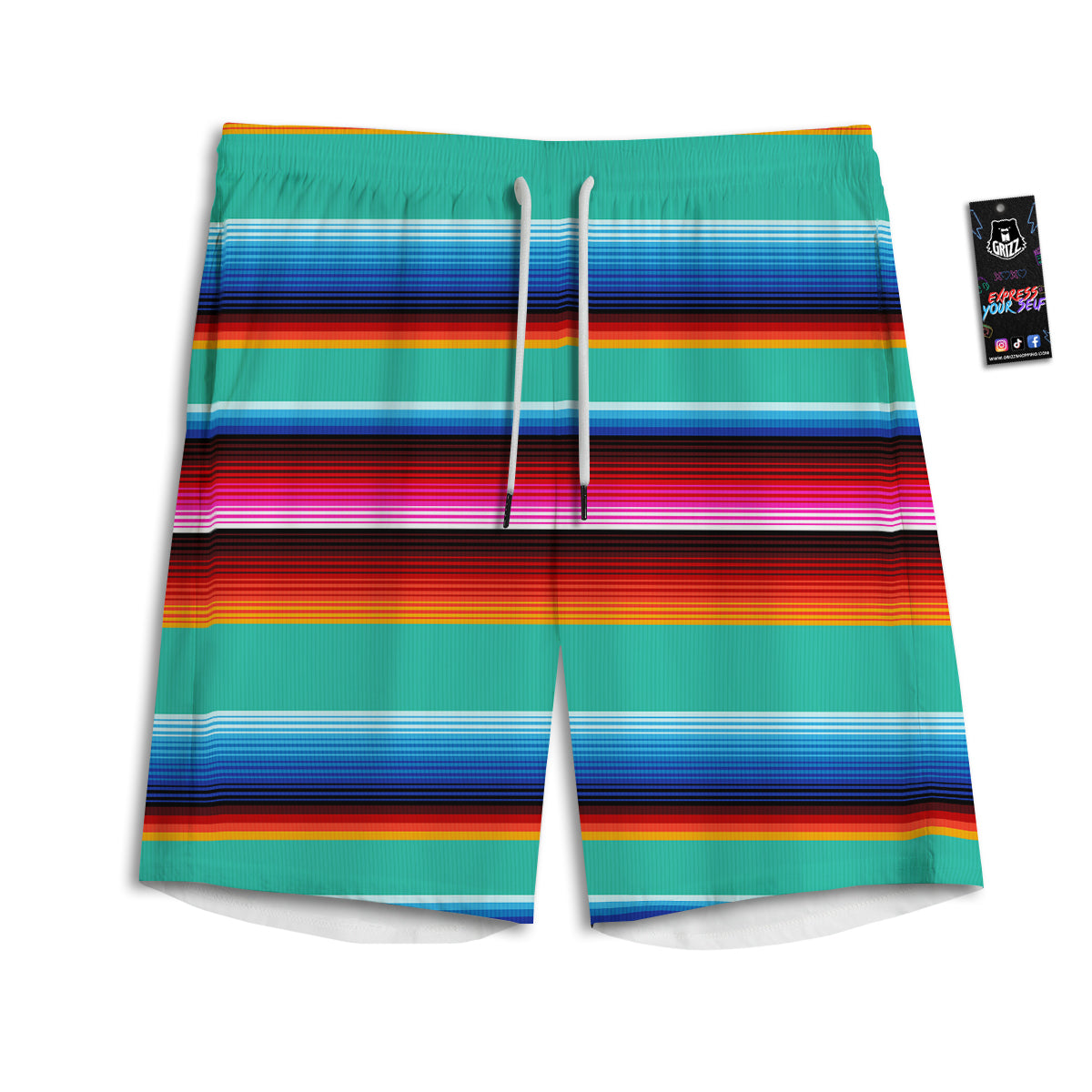 Blanket Stripes Cinco De Mayo Print Men's Athletic Shorts