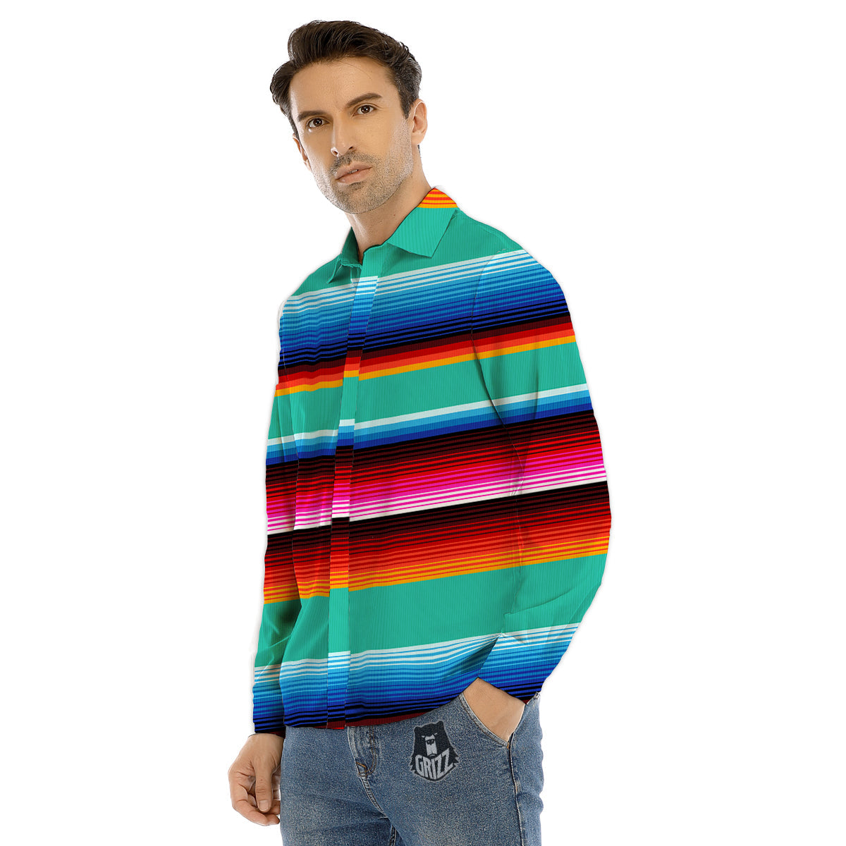 Blanket Stripes Cinco De Mayo Print Men's Dress Shirts-grizzshop