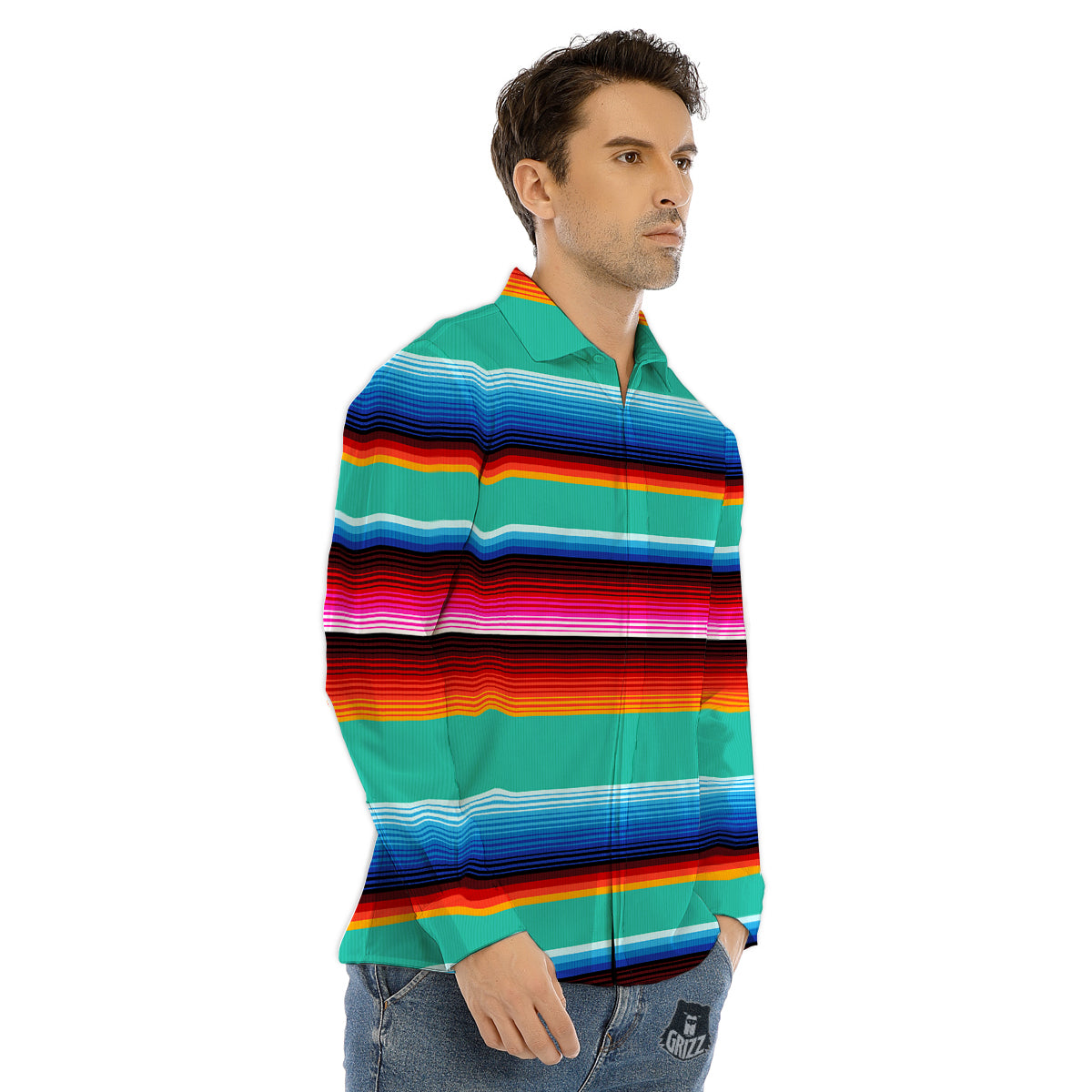 Blanket Stripes Cinco De Mayo Print Men's Dress Shirts-grizzshop