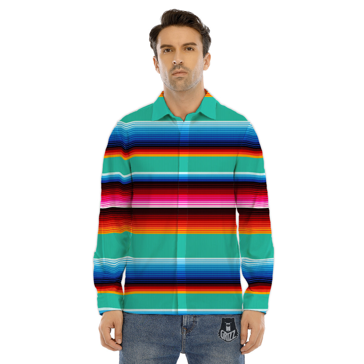 Blanket Stripes Cinco De Mayo Print Men's Dress Shirts-grizzshop