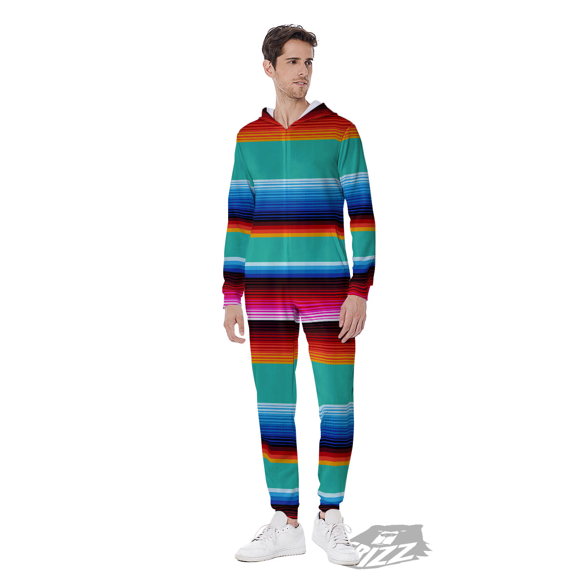 Blanket Stripes Cinco De Mayo Print Men's Jumpsuit-grizzshop
