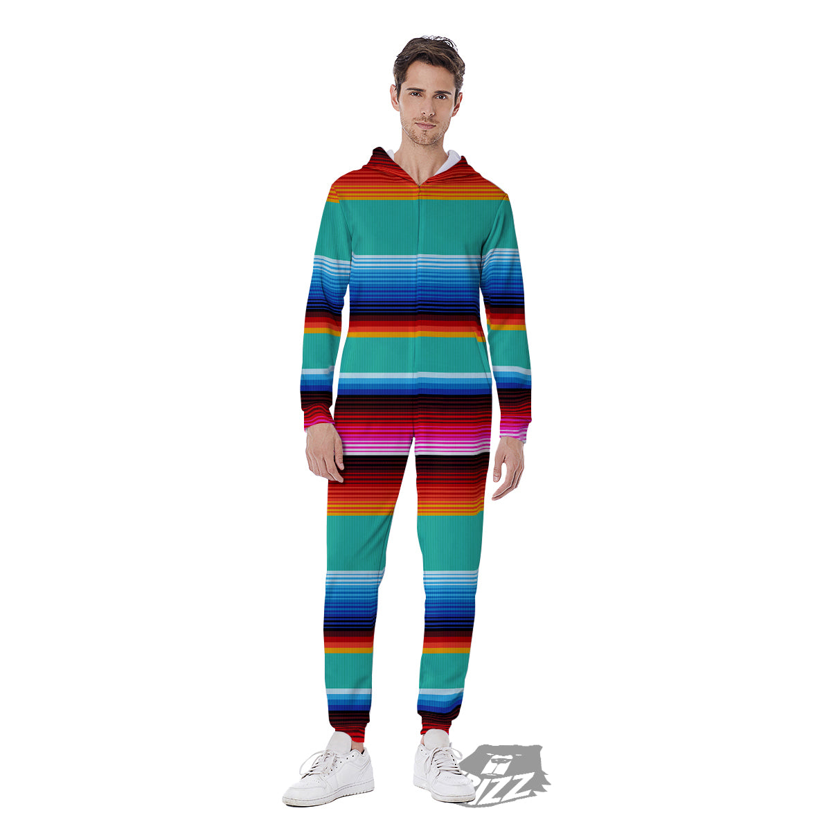 Blanket Stripes Cinco De Mayo Print Men's Jumpsuit-grizzshop