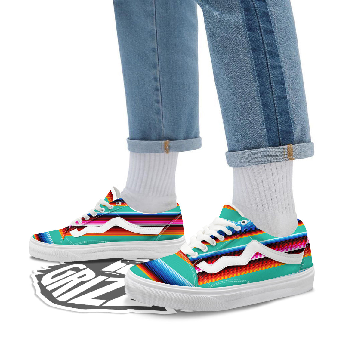 Blanket Stripes Cinco De Mayo Print Skate Shoes-grizzshop