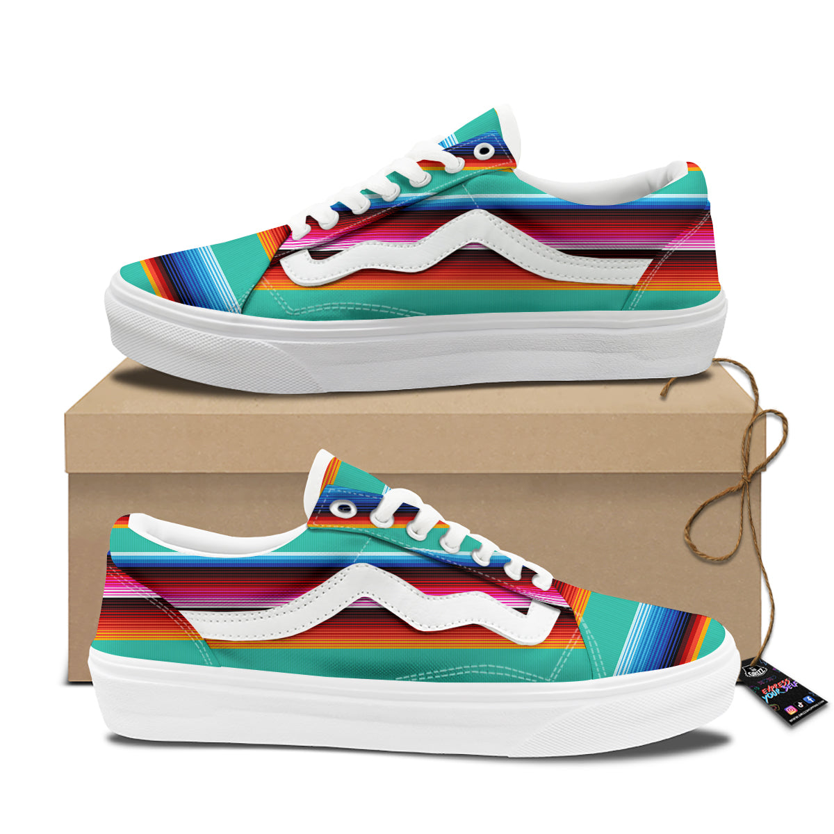 Blanket Stripes Cinco De Mayo Print Skate Shoes-grizzshop