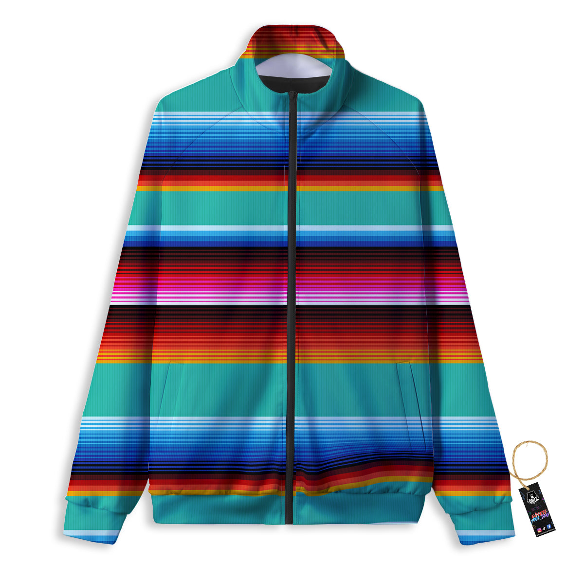 Blanket Stripes Cinco De Mayo Print Track Jacket-grizzshop