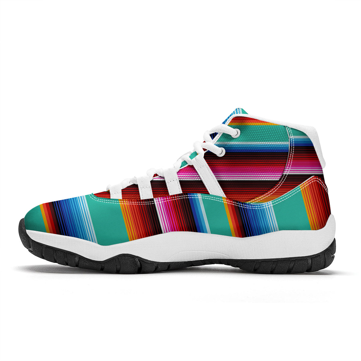 Blanket Stripes Cinco De Mayo Print White Bball Shoes-grizzshop