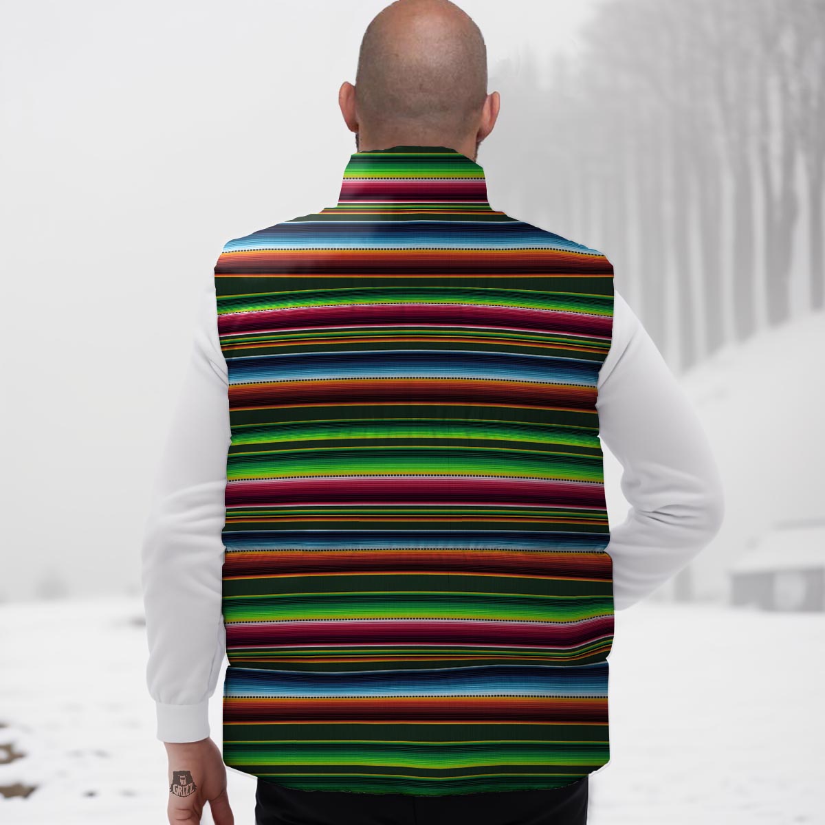 Blanket Tribal Mexican Print Pattern Down Vest