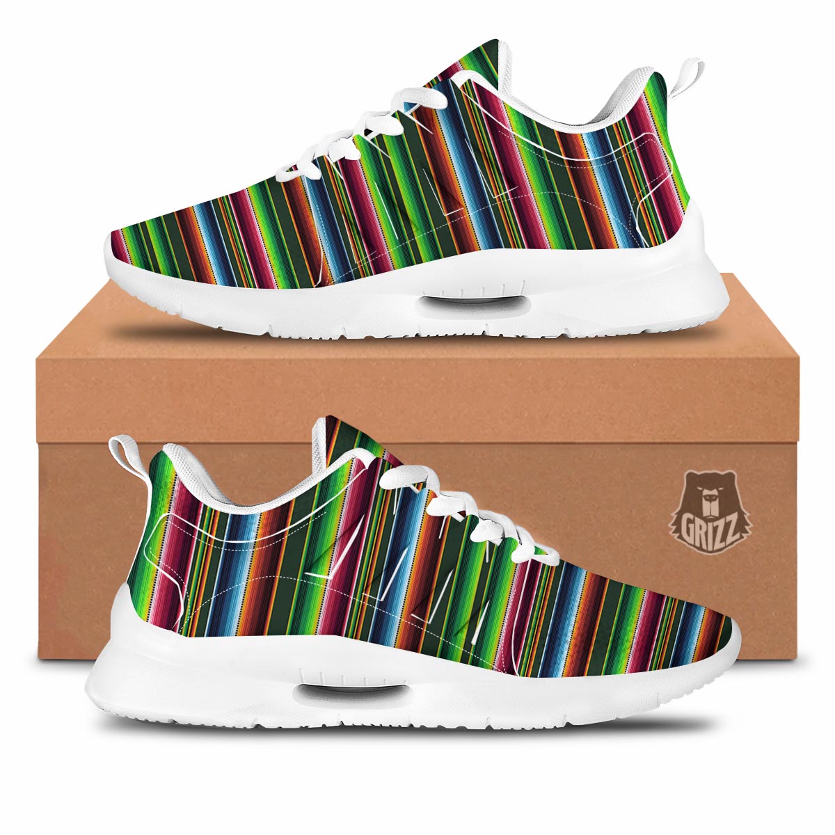 Blanket Tribal Mexican Print Pattern Tennis Shoes-grizzshop