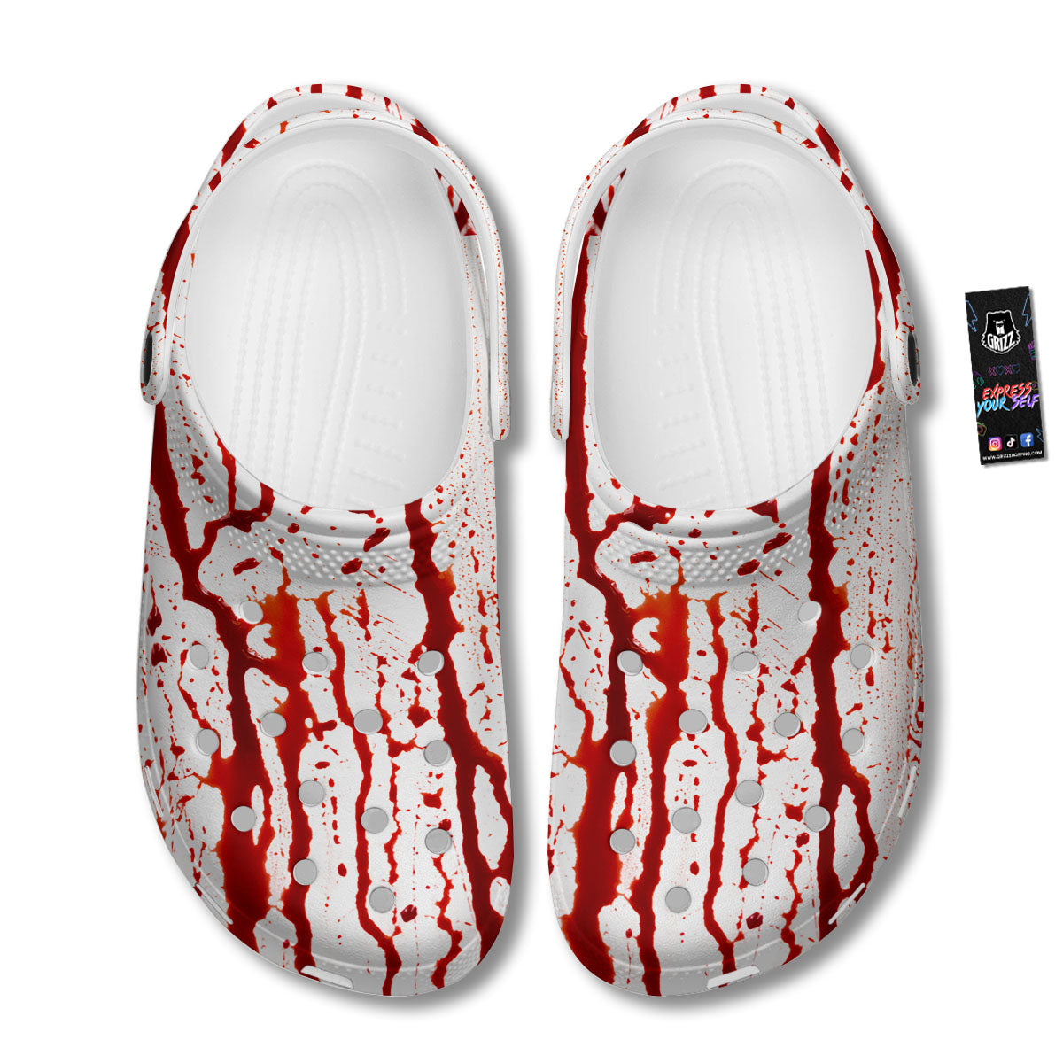 Blood Drip Print Clog-grizzshop