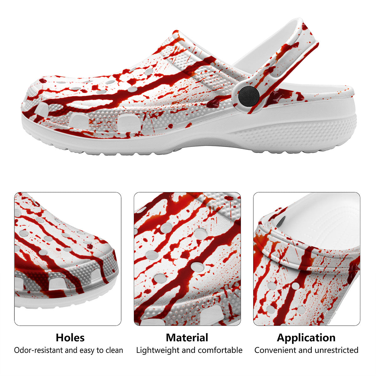 Blood Drip Print Clog-grizzshop