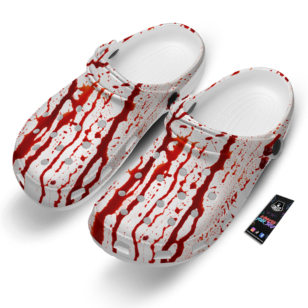 Blood Drip Print Clog-grizzshop