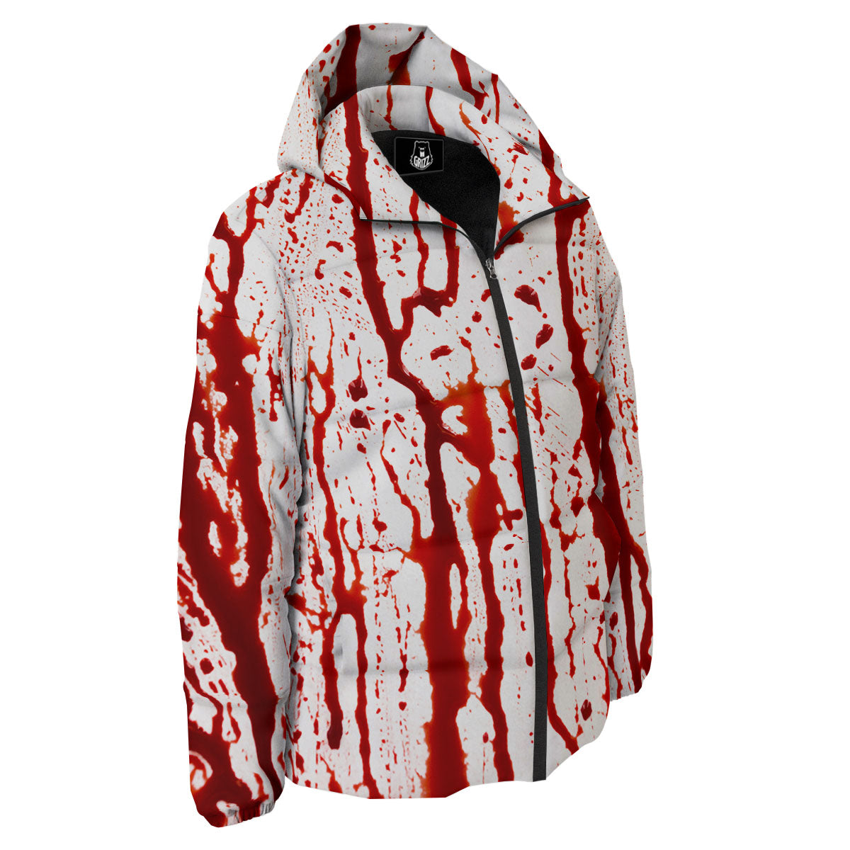 Blood Drip Print Down Jacket-grizzshop