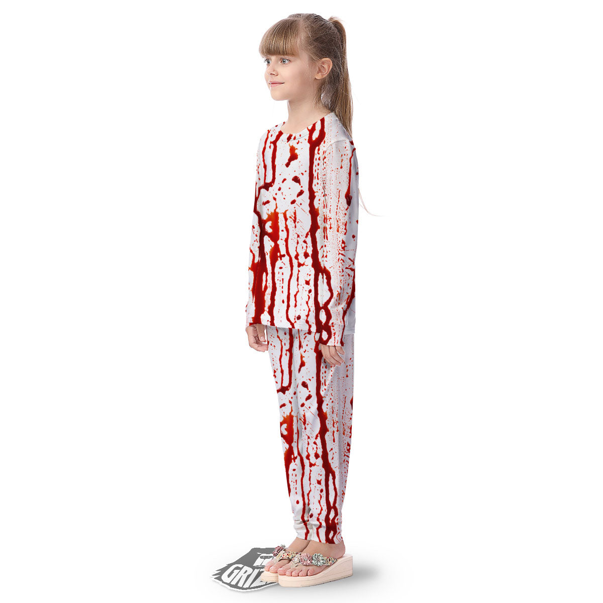 Blood Drip Print Kid's Pajamas-grizzshop