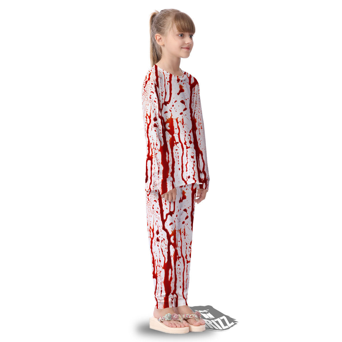 Blood Drip Print Kid's Pajamas-grizzshop