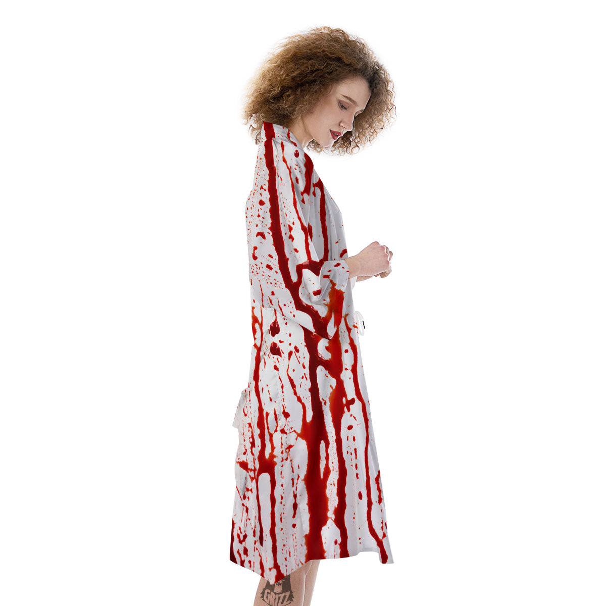 Blood Drip Print Kimono-grizzshop