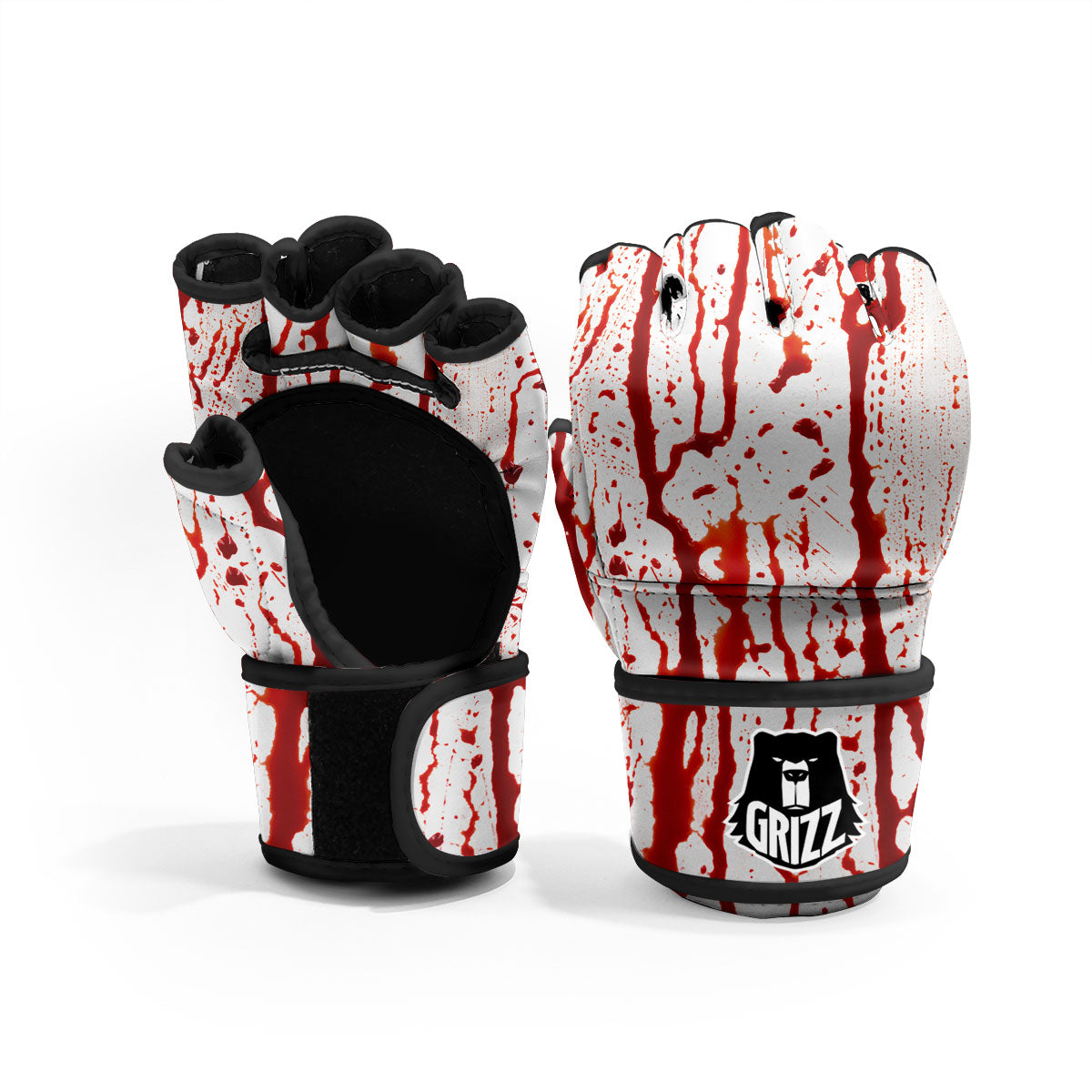 Blood Drip Print MMA Gloves-grizzshop