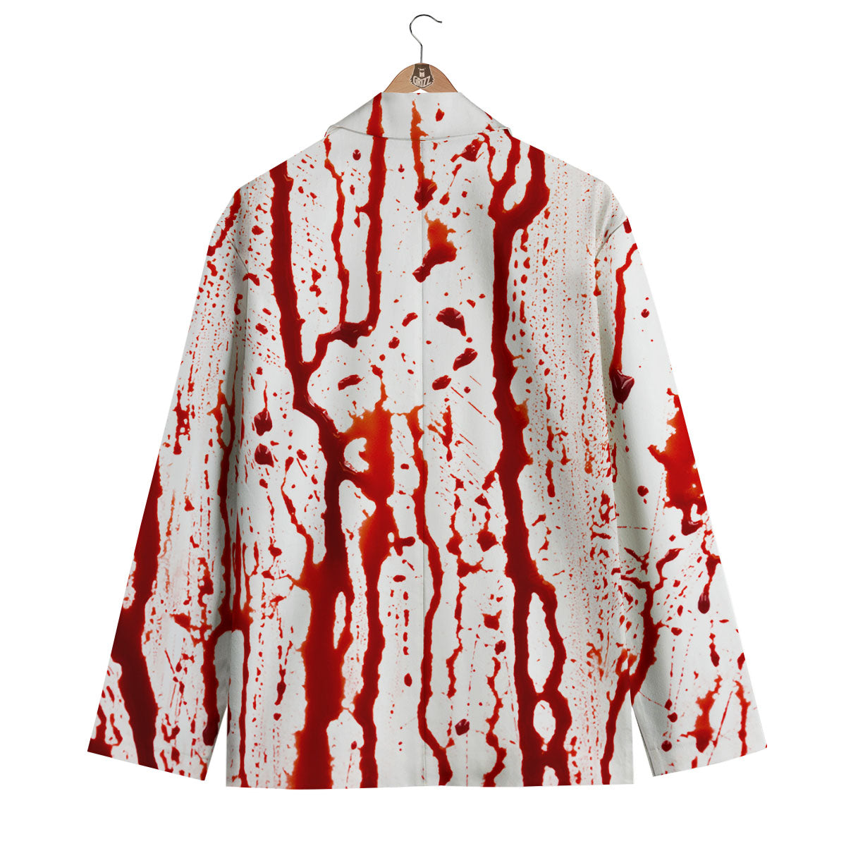 Blood Drip Print Men's Blazer-grizzshop