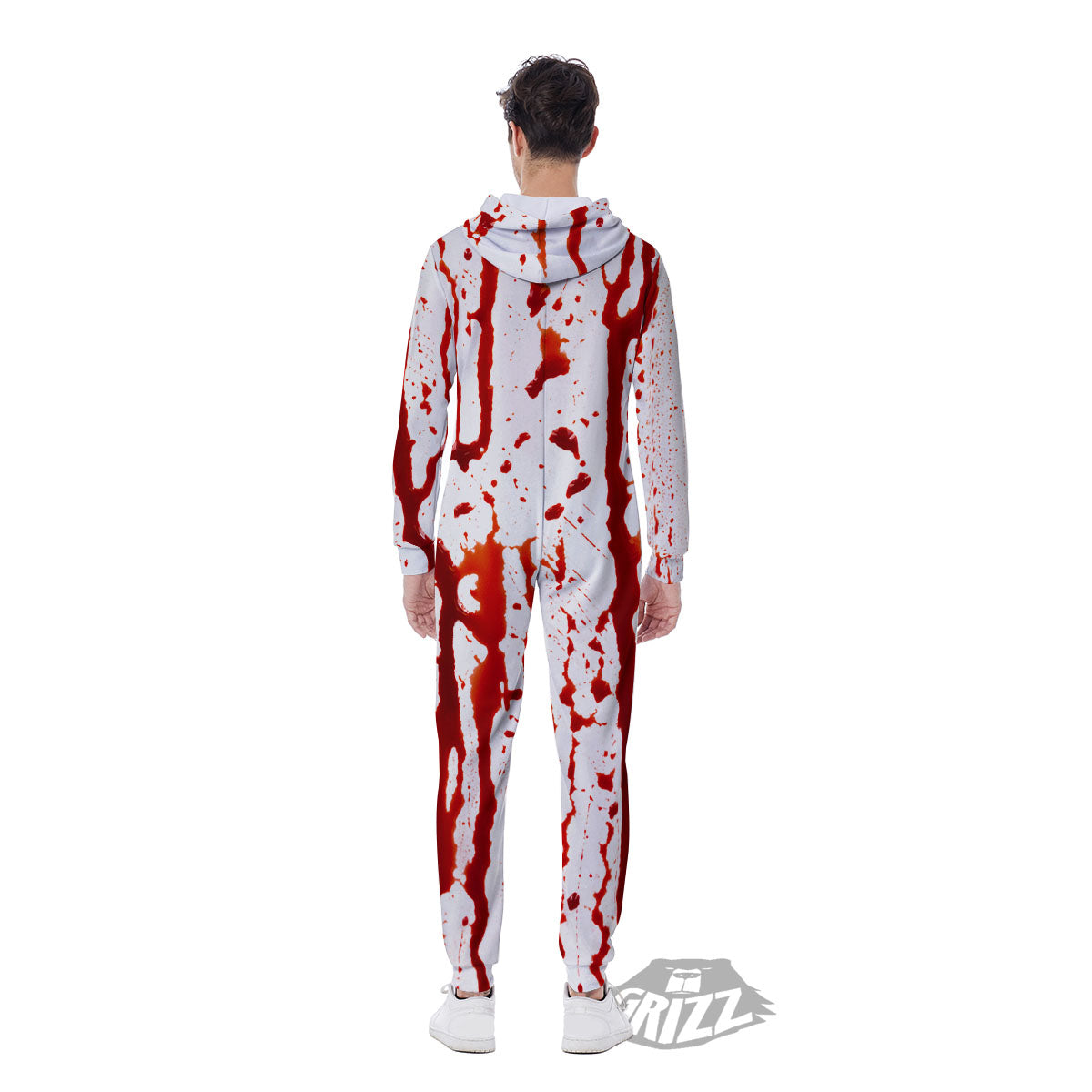 Blood Drip Print Men's Jumpsuit-grizzshop