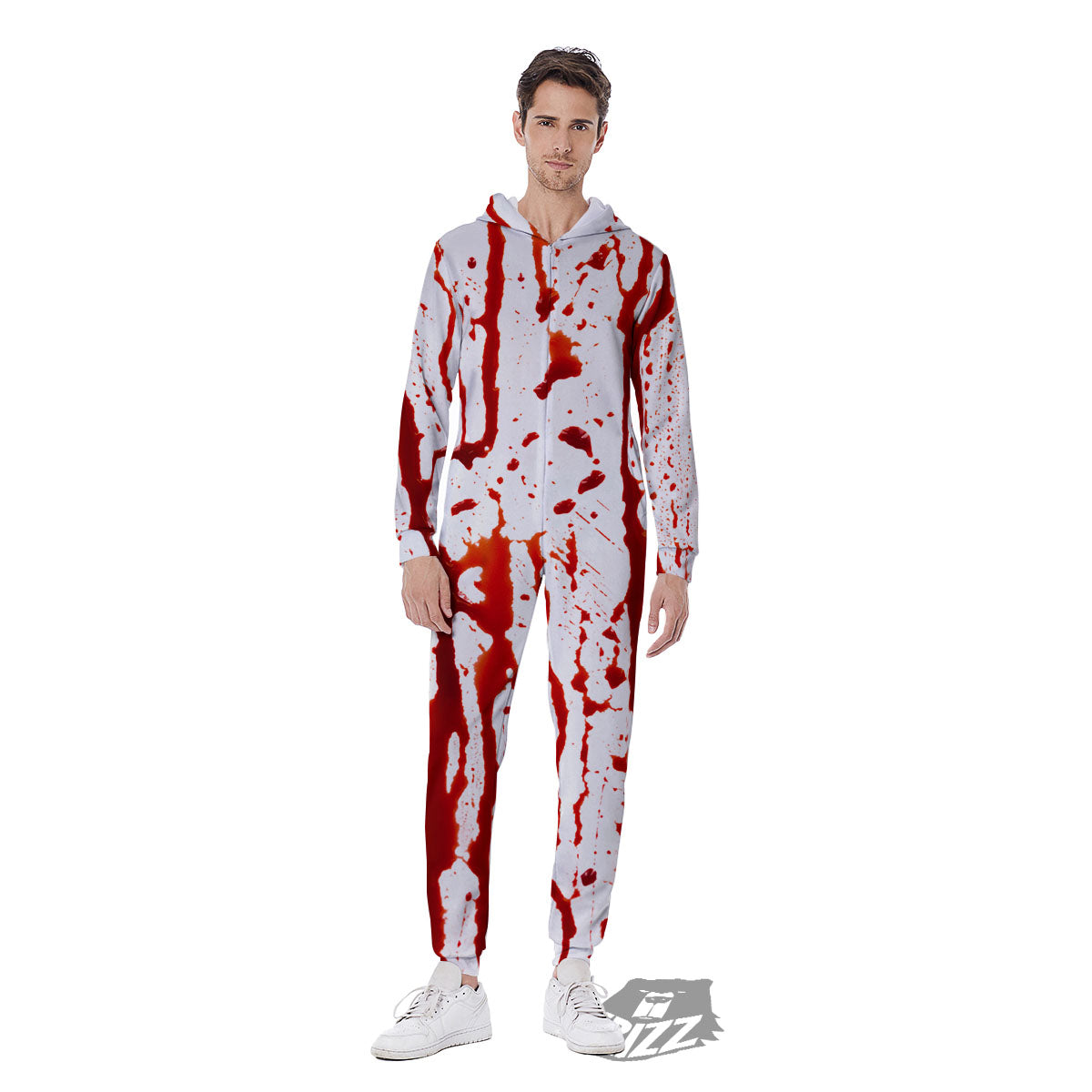 Blood Drip Print Men's Jumpsuit-grizzshop
