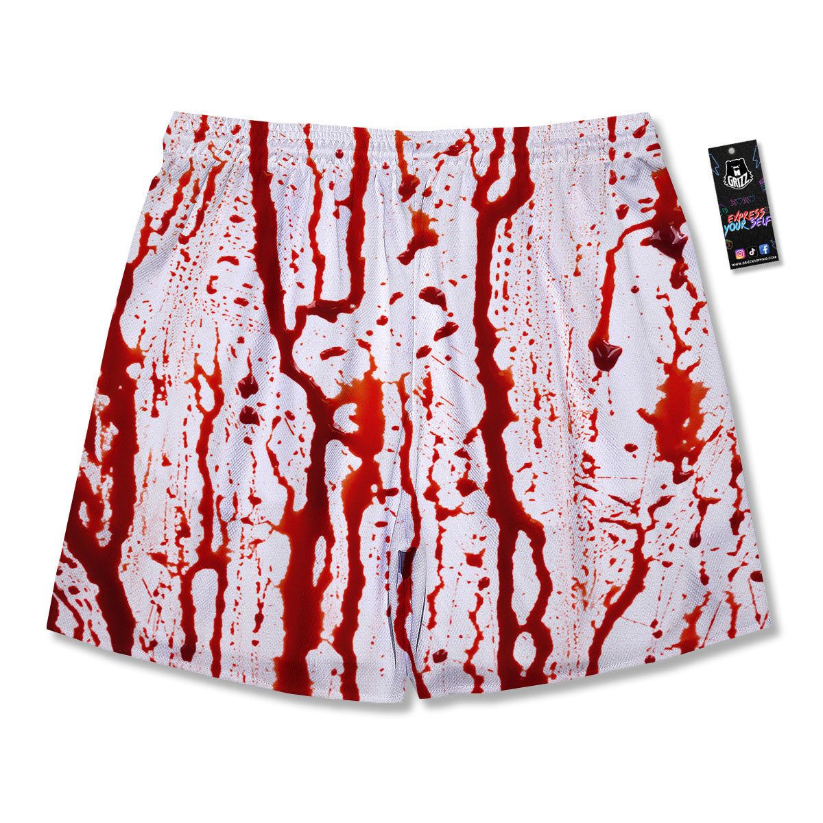Blood Drip Print Men's Running Shorts-grizzshop