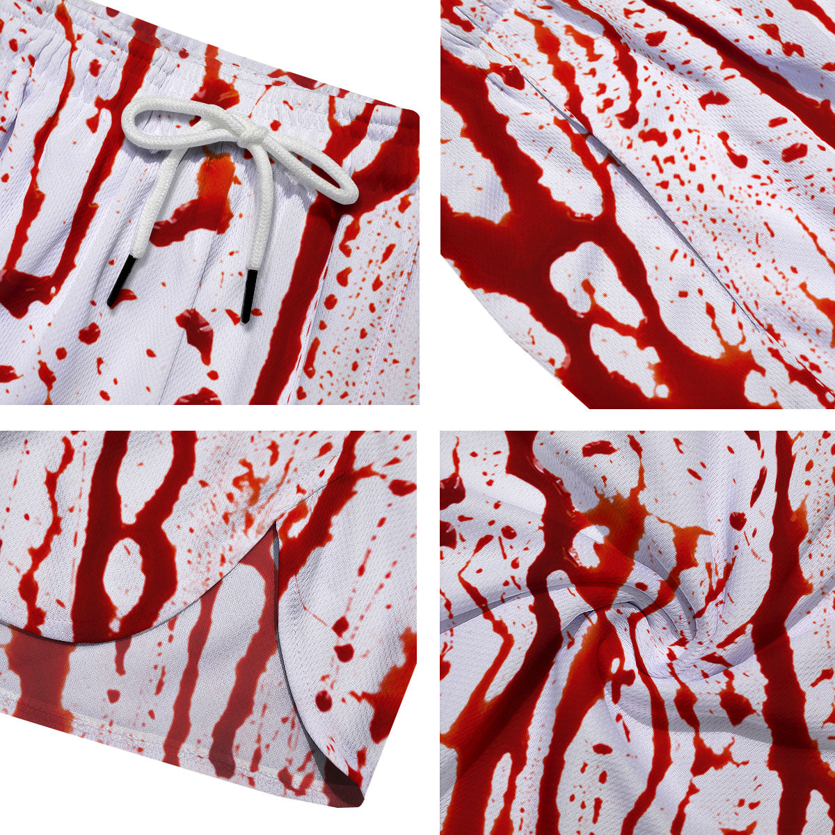 Blood Drip Print Men's Running Shorts-grizzshop