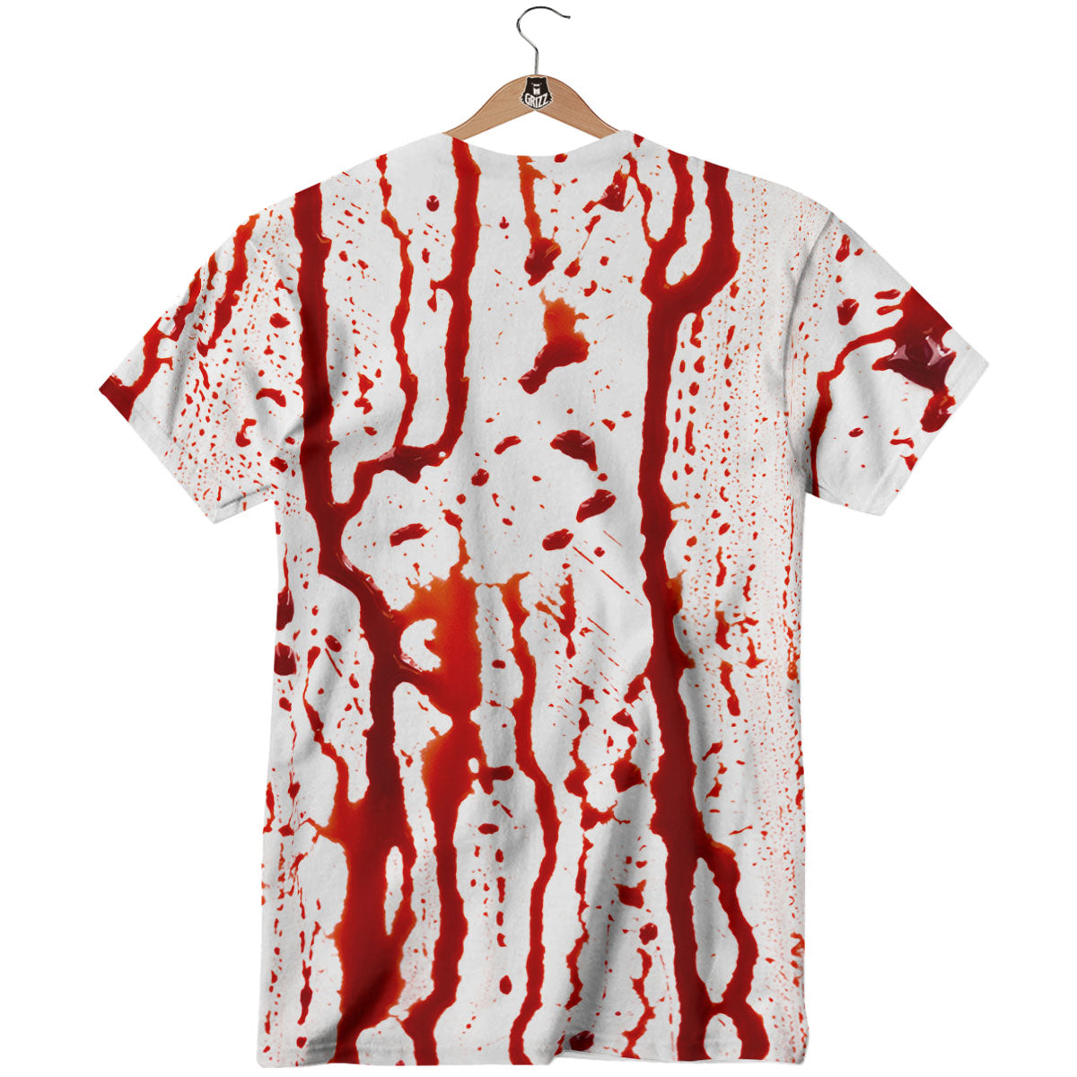 Blood Drip Print T-Shirt-grizzshop