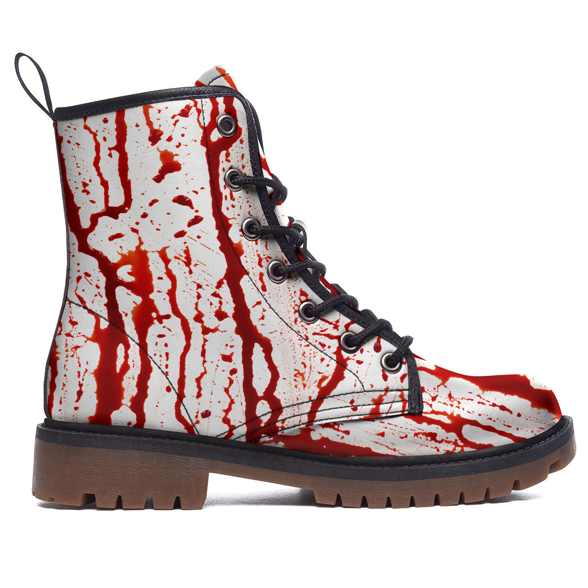 Blood Drip Print Work Boots-grizzshop