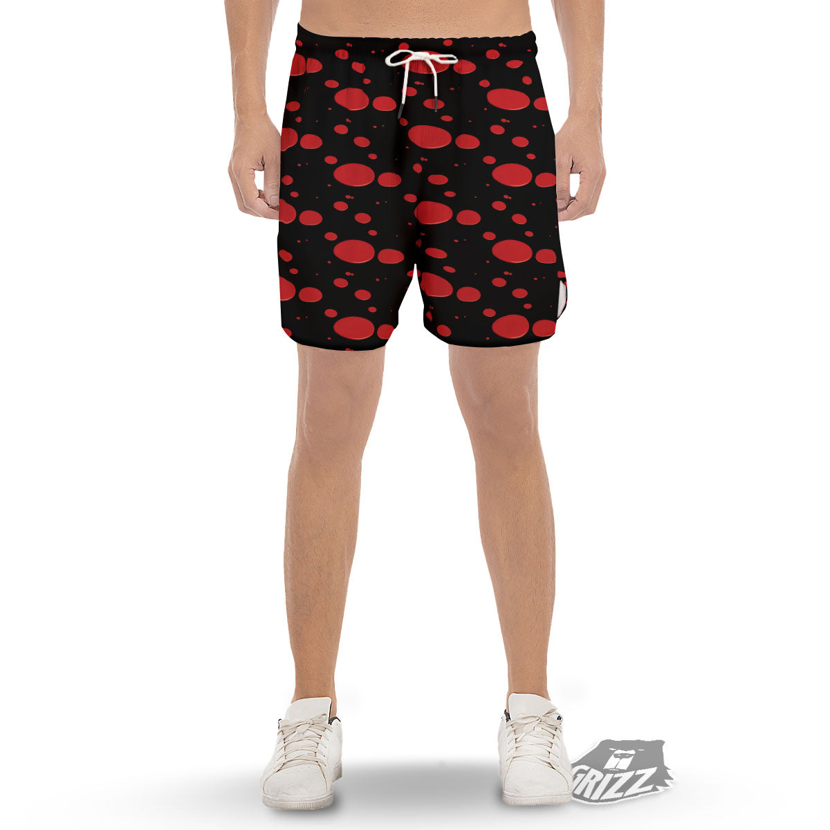 Blood Drop Red Print Pattern Men's Gym Shorts-grizzshop
