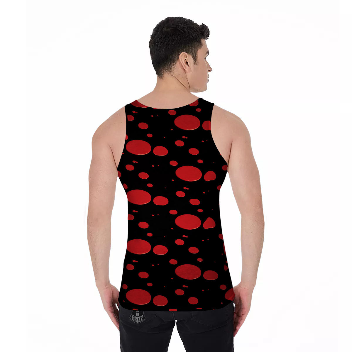 Blood Drop Red Print Pattern Men's Tank Top-grizzshop
