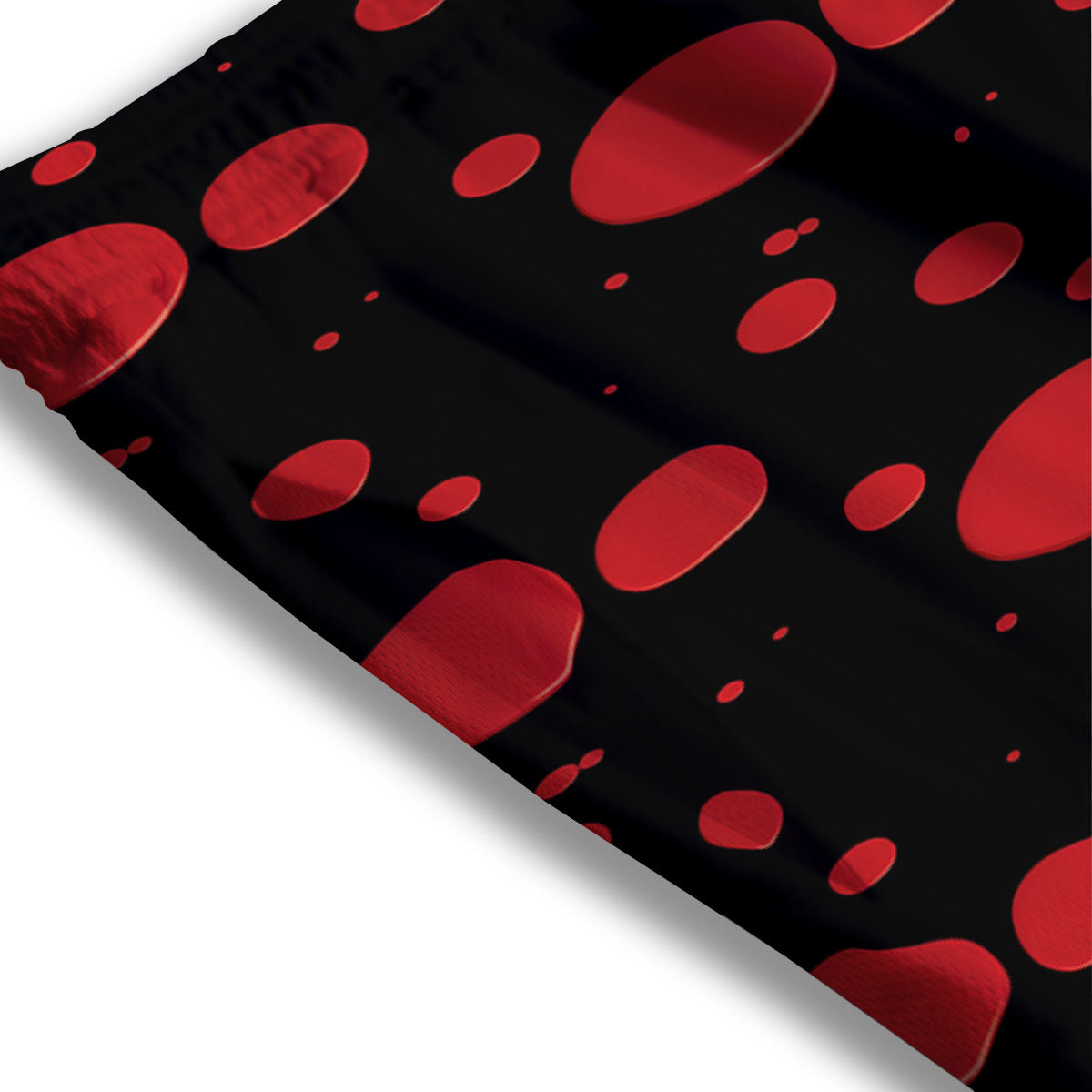 Blood Drop Red Print Pattern Mesh Shorts