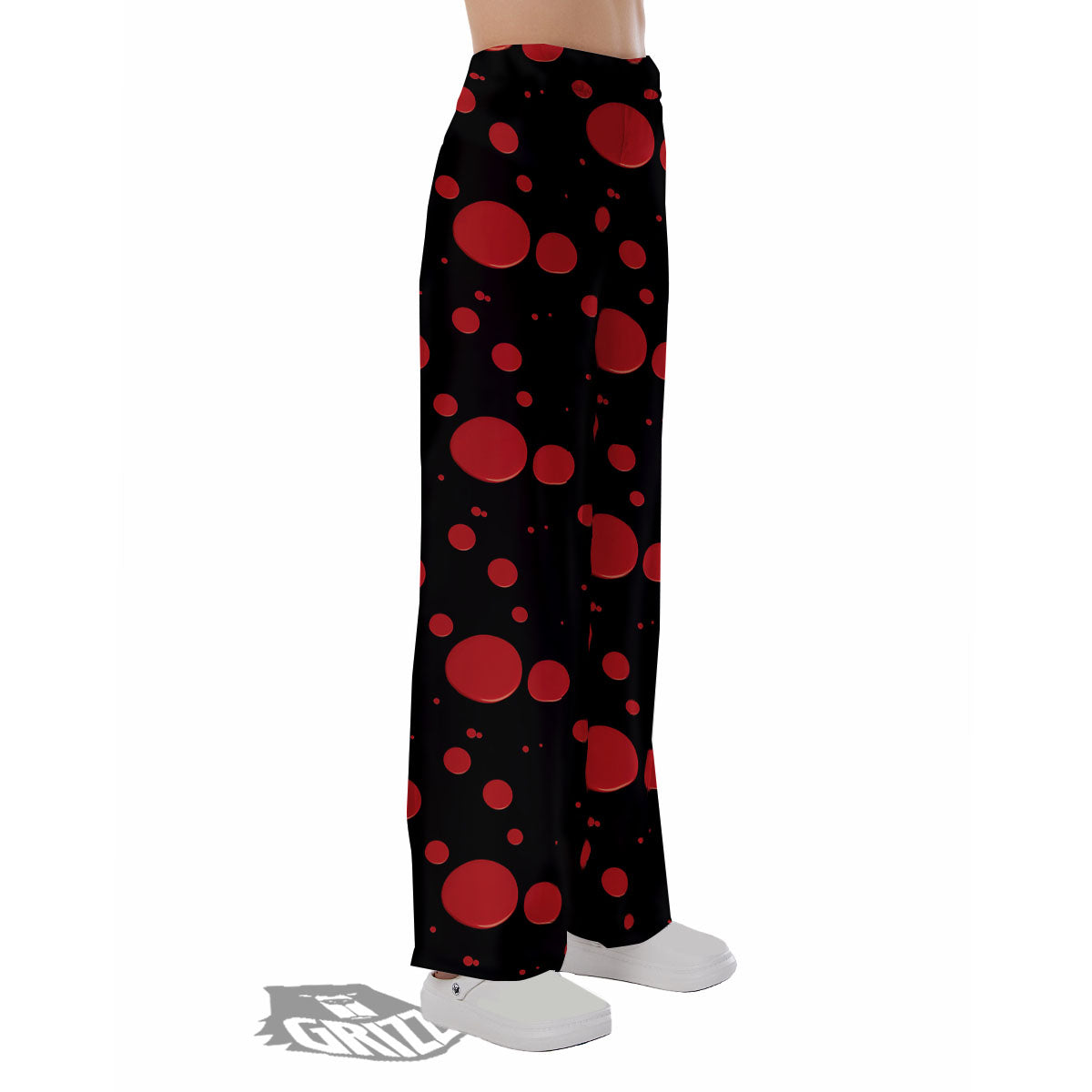 Blood Drop Red Print Pattern Pajama Pants-grizzshop