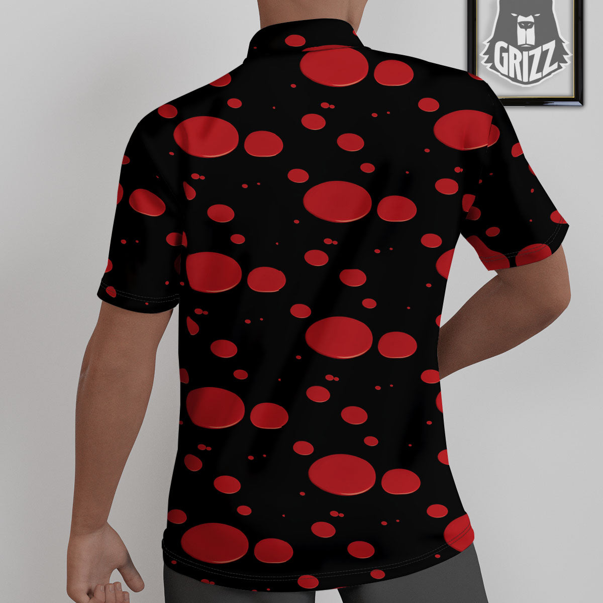 Blood Drop Red Print Pattern Untucked Shirts-grizzshop
