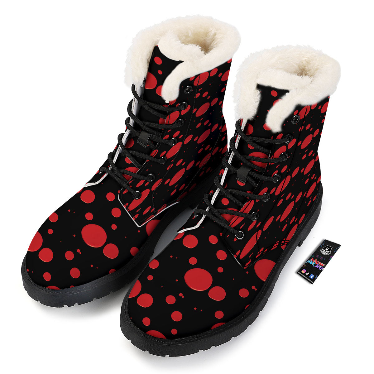 Blood Drop Red Print Pattern Winter Boots-grizzshop