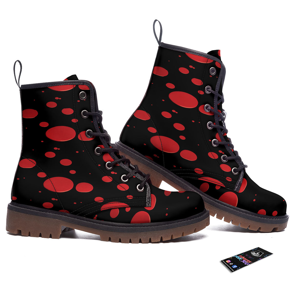 Blood Drop Red Print Pattern Work Boots-grizzshop