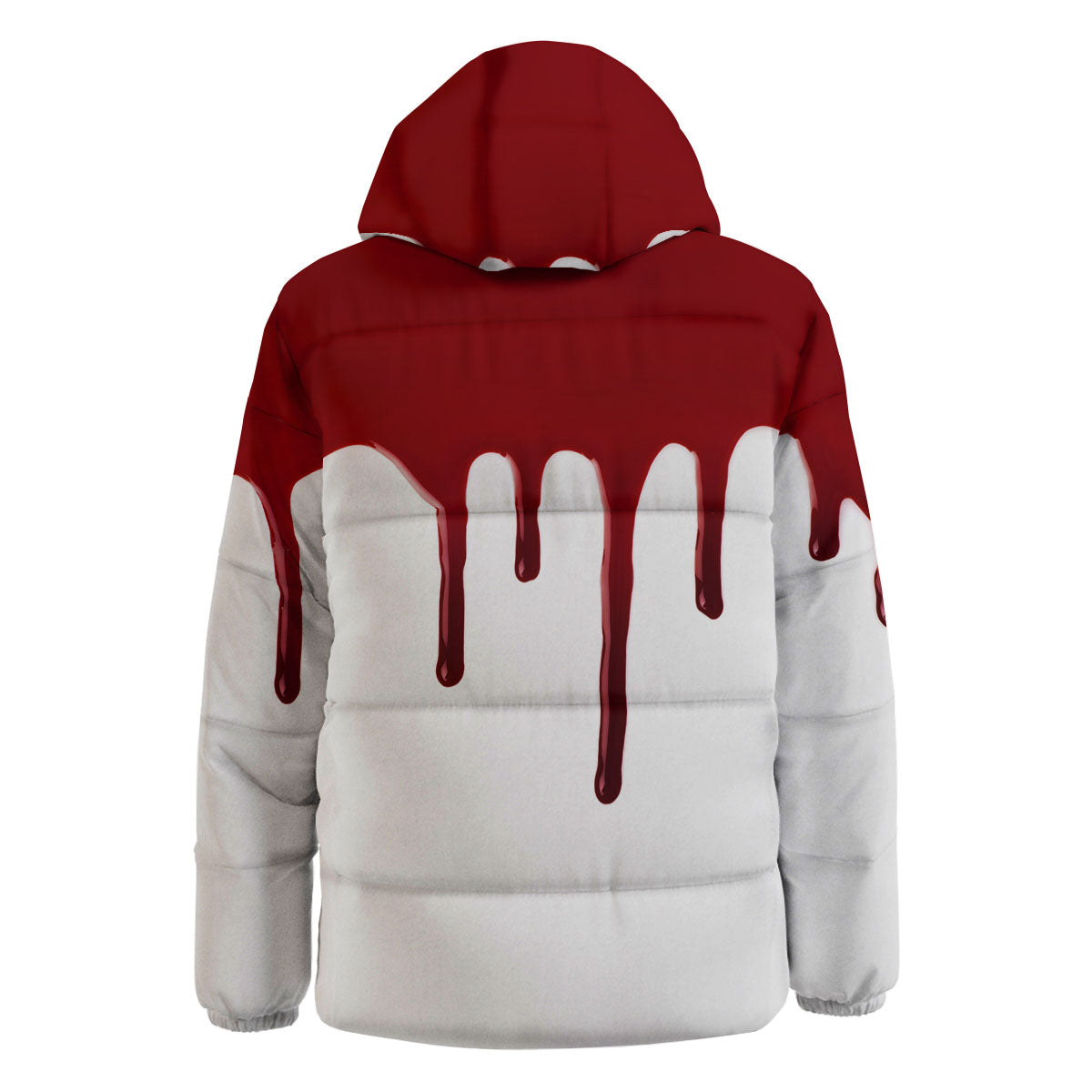Blood Flowing Red Print Down Jacket-grizzshop