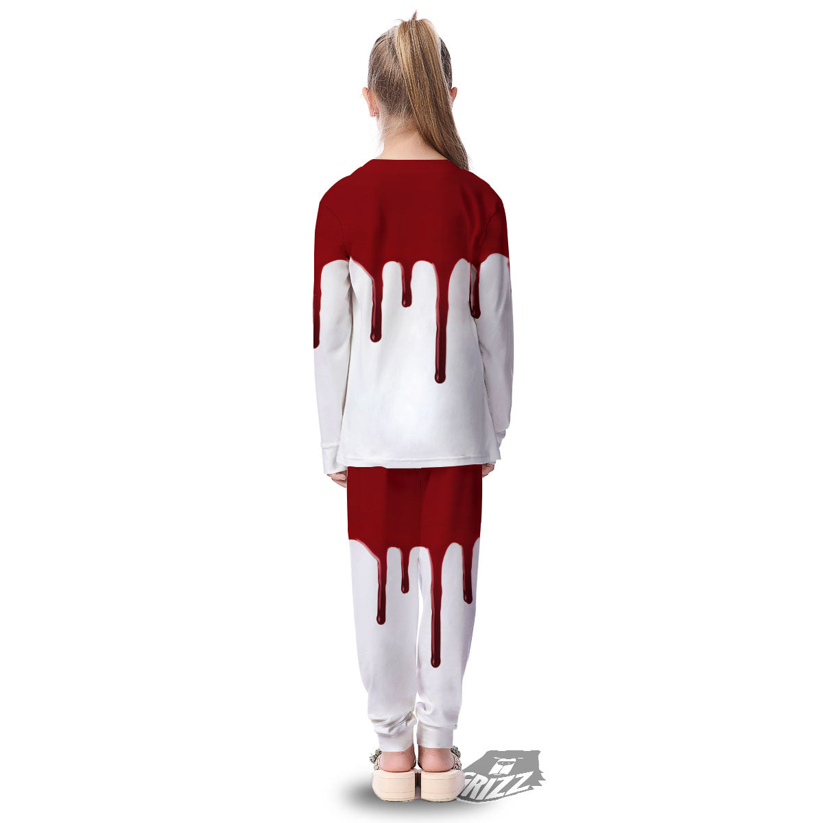 Blood Flowing Red Print Kid's Pajamas-grizzshop