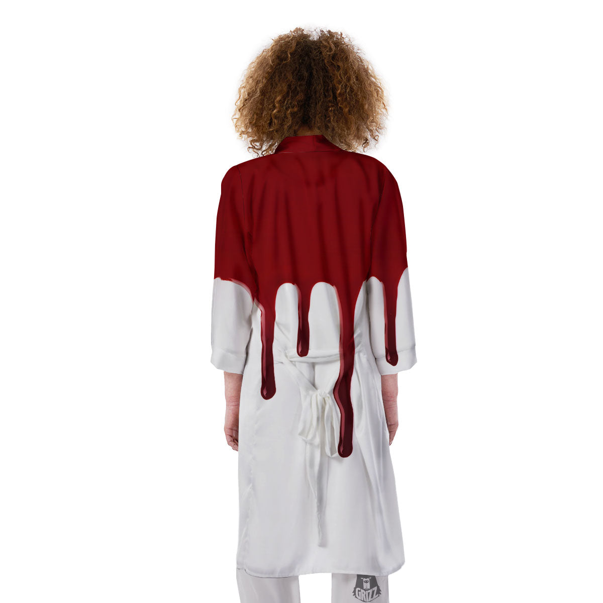 Blood Flowing Red Print Kimono-grizzshop