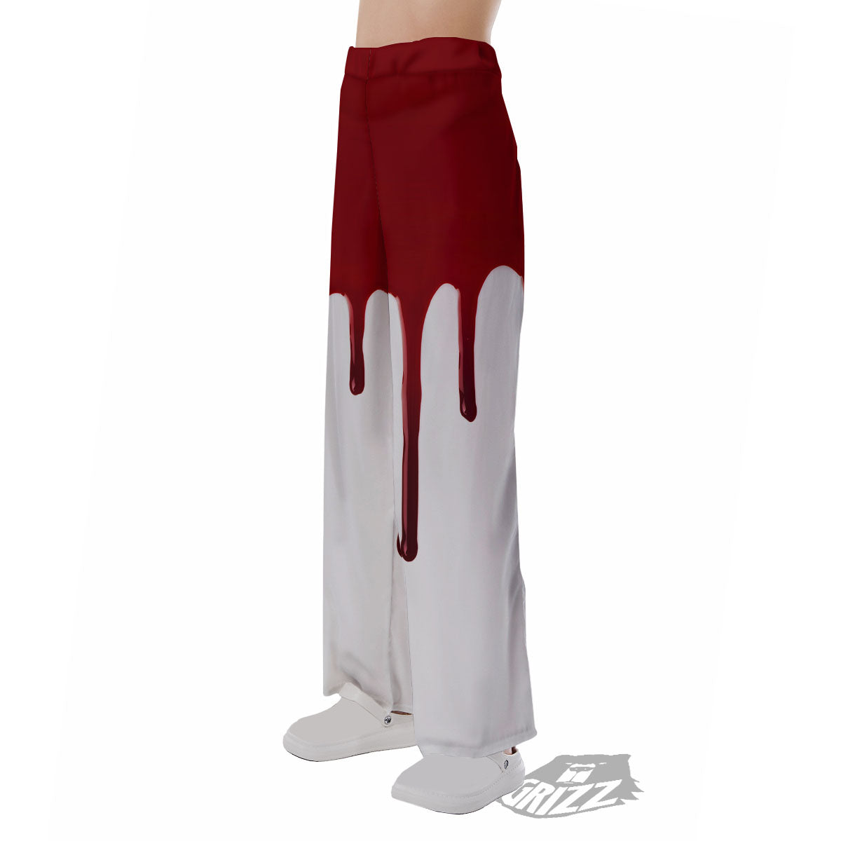 Blood Flowing Red Print Pajama Pants-grizzshop
