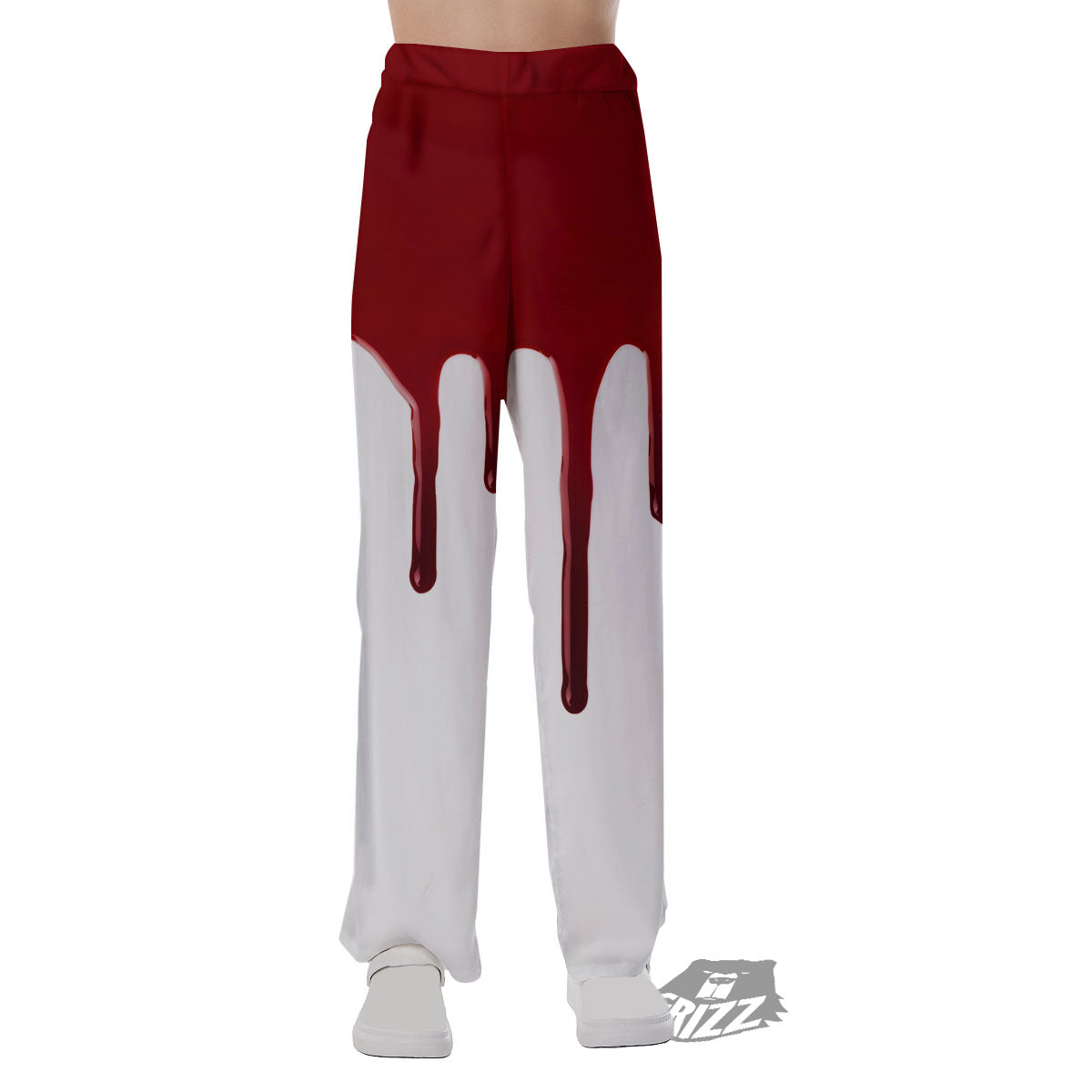Blood Flowing Red Print Pajama Pants-grizzshop